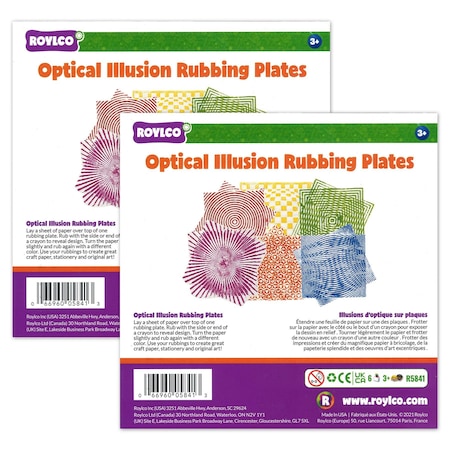 Optical Illusion Rubbing Plates, 6 Per Set, 12PK